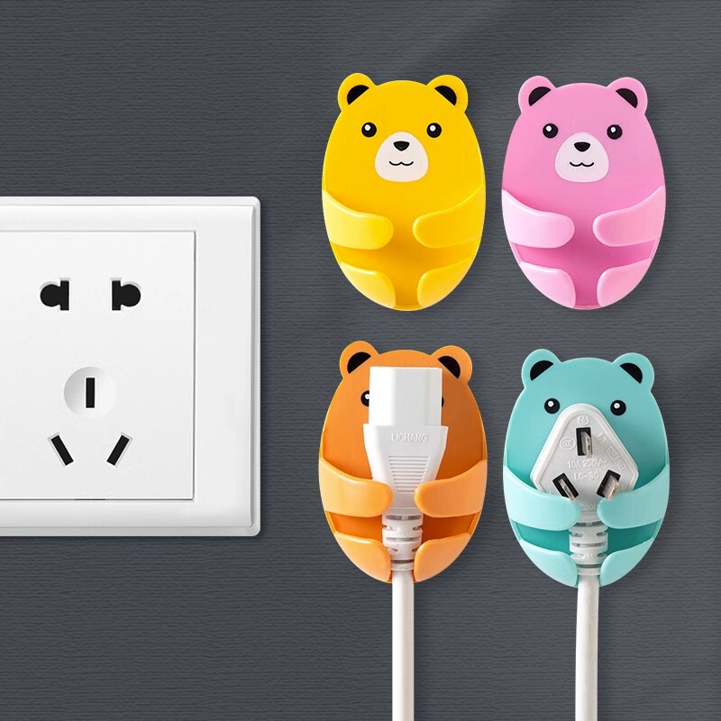 Multifunctional Plug Hook Adhesive Hook Strong Adhesive No-Drill Wall-Mounted Kitchen Socket Power Cord Storage Holder