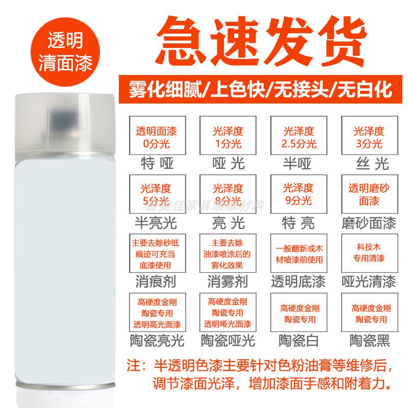 Clear Spray Paint Cans Furniture Wood Repair Materials Toning Matte Semi-Matte Mercerized Nitro Lacquer Varnish Frosted Lacquer