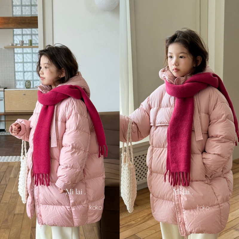 Milaikok Children's Clothing 2025 Winter New Style Girls' Mid-Length Hooded down Jacket 188101 Straight Pants