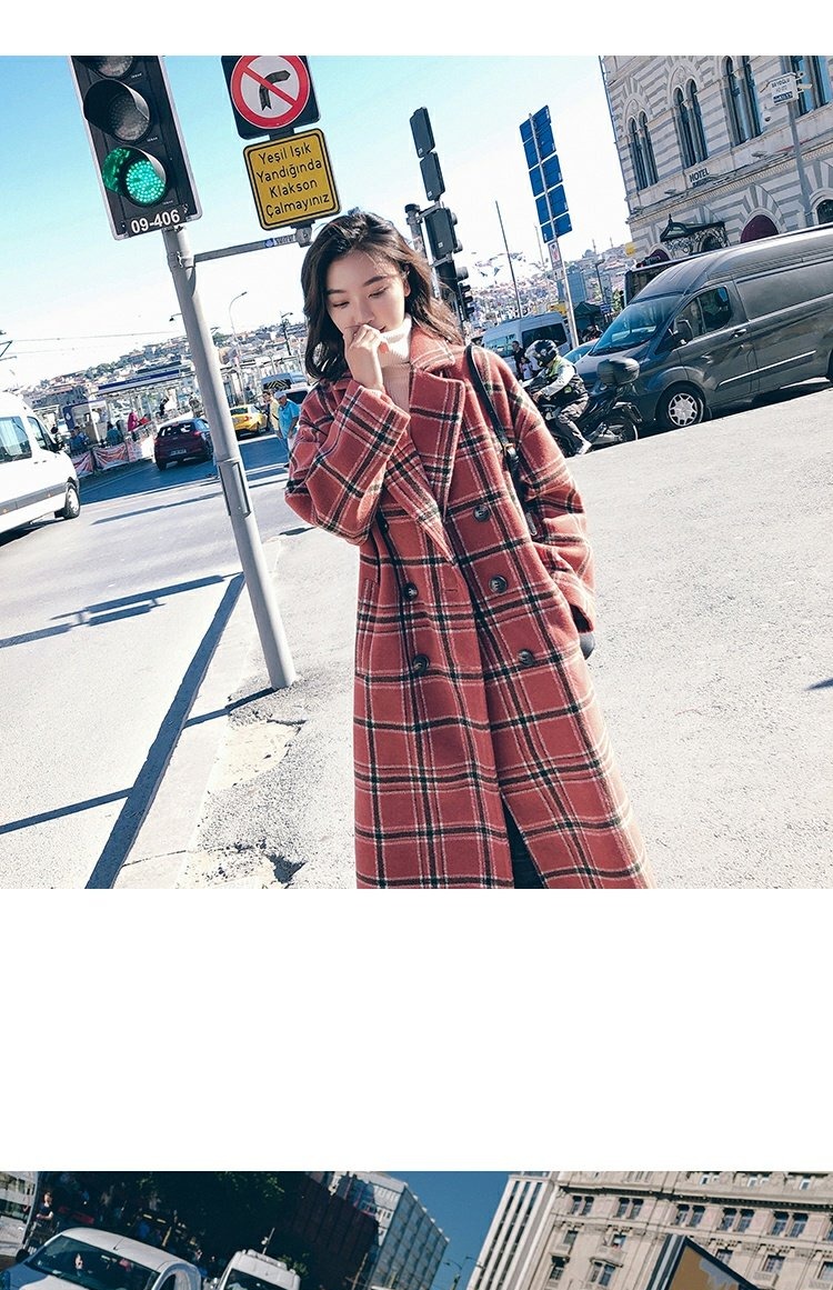 2018 phiên bản Hàn Quốc mới của gió đại học retro dài đến đầu gối áo len dày nữ mùa đông áo khoác lửng mẫu áo dạ ngắn đẹp 2021
