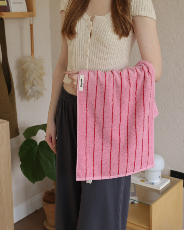 Rose Pink Thin Striped Korean-Style All-Cotton Towel Couple Striped Bath Towel Thickened Soft Adult Bathing Pure Cotton Face Towel Rose Pink Thin Striped Korean-Style All-Cotton Towel Couple Striped Bath Towel Thickened Soft Adult Bathing Pure Cotton Face Towel