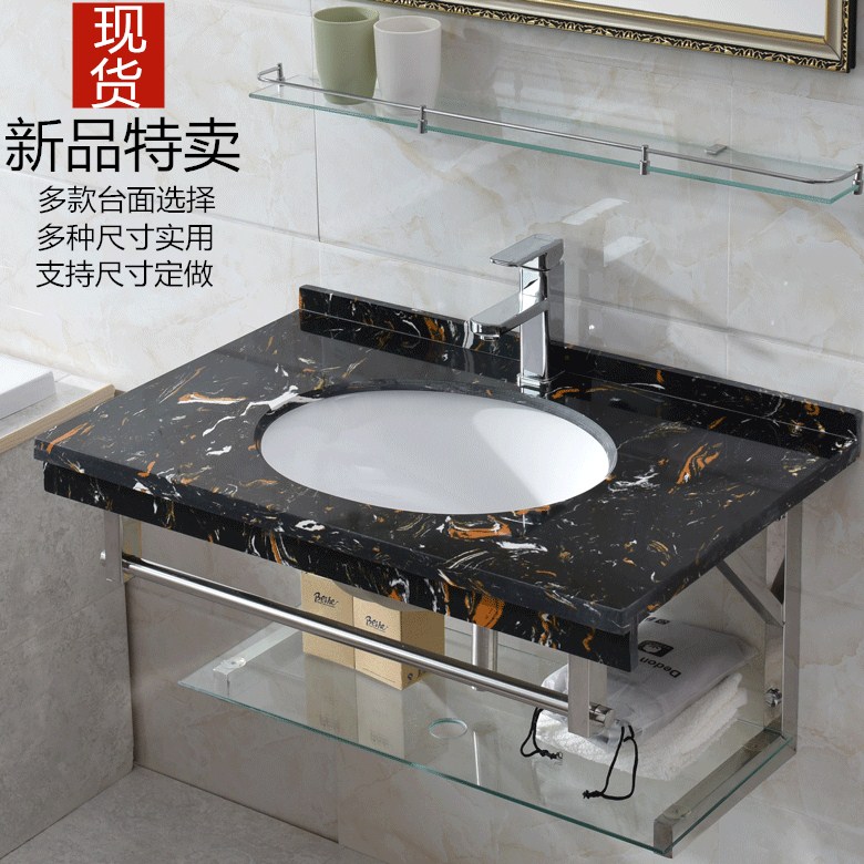 Marble wash basin toilet sink Wall washbasin bathroom cabinet combination set