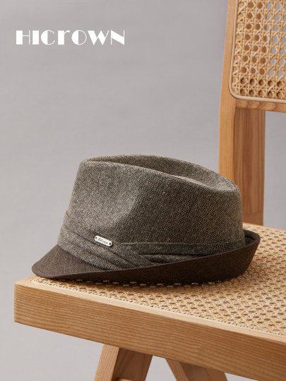 26 autumn and winter men's wool jazz hat cool and fashionable European and American British casual large head hat