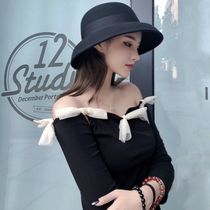 Autumn and winter new British wool fisherman hat French large eaves felt lampshade hat elegant wild hat womens winter