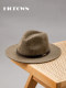 New autumn and winter men's classic retro herringbone wool flat brim hat casual fashion large head hat