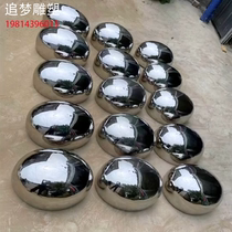 Lawn decorative ornaments high round stools ready-made stainless steel water drop ornaments mirrored pebble stone sculptures customized