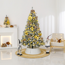 2024 New Christmas Tree High-end Hotel Facade Festive Golden Decoration Flocking Simulation Christmas Tree Set