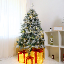 Christmas tree high-end decoration with lights Nordic style flocking simulation white falling snow 2024 new Christmas tree package