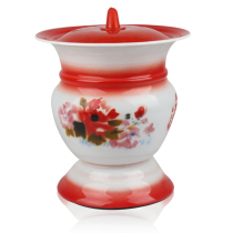 HK Huake thickened enamel spittoon short spittoon red and white spittoon childrens enamel urinal elderly toilet