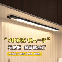 Human body induction light wireless self-adhesive magnetic suction cabinet light strip led rechargeable wine cabinet shoe cabinet wardrobe aisle light strip