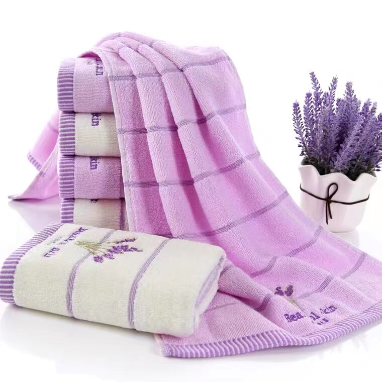 Mantanghong Pure Cotton Lavender Couple's Face Wash Towel for Home Use, Embroidered, Soft, Absorbent, Non-Shedding, Non-Fading Mantanghong Pure Cotton Lavender Couple's Face Wash Towel for Home Use, Embroidered, Soft, Absorbent, Non-Shedding, Non-Fading