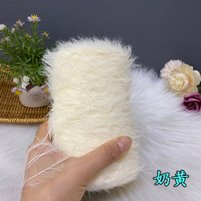 仿貂绒毛线 宝宝线双面绒貂绒线diy手编中粗围巾披肩外套线棒针线详情30