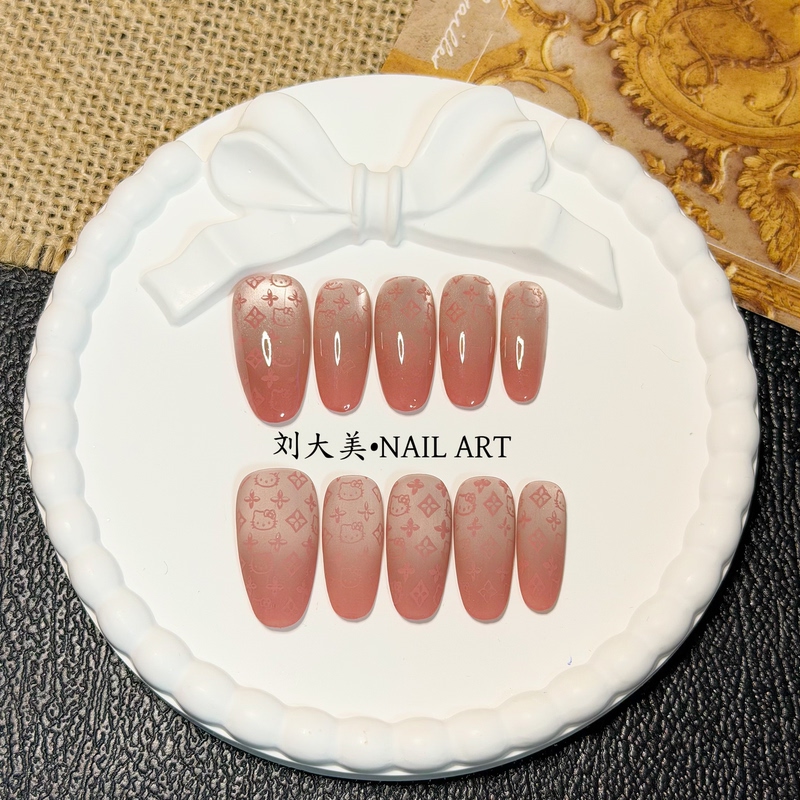 Liu Damei【Pink Light Kitty】Hand-Painted Elegant and Cute Pink Gradient Cat-Eye Nails That Enhance Complexion, Ready-To-Wear Nails for Commuting Liu Damei【Pink Light Kitty】Hand-Painted Elegant and Cute Pink Gradient Cat-Eye Nails That Enhance Complexion, Ready-To-Wear Nails for Commuting