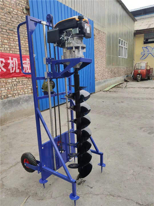 Street lamp foundation drilling machine digging pile core soil tool digging pole hole photovoltaic piling machine with bracket ground drilling machine