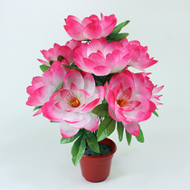 Emulated lotus flowers cheap 9 heads bouquet silk bouquet of flowers and flowers fake flower sweep Tomb flowers and dancing hands to hold flower decoration flowers