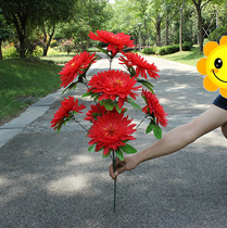 Emulated floral chrysanthemum bouquet 9 head flower-flower-flower clear flower fake flower sweeping tombs are cheap to decorate flowers and flowers wholesale
