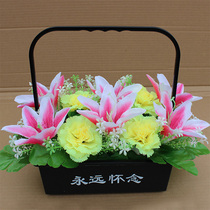 Cheap silk flowers sweep grave with flower carnations flower basket sacrifice of flowers and sacrifice to lay flowers on graves