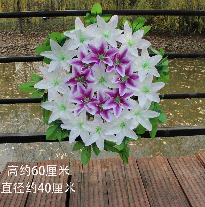 Silk flower ring cheap emulation flowers Baiheu Qingming flowers sweeping tombs Graves Flowers and flowers Flowers Decoration Flowers Decoration Flowers Cemetery Flowers