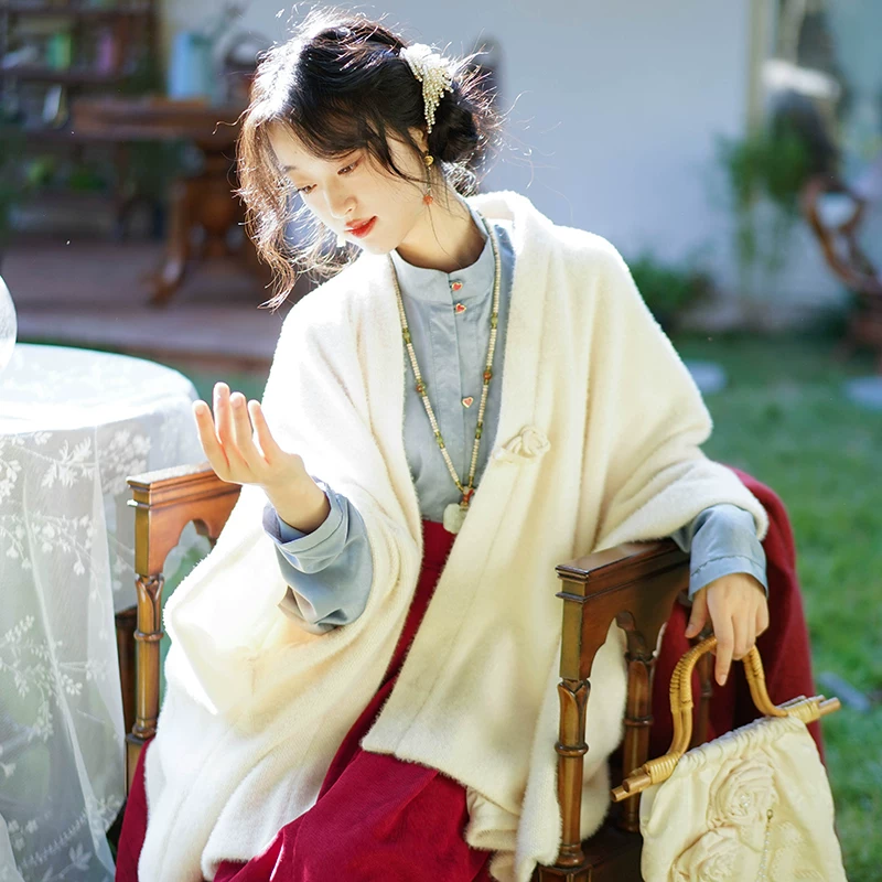 Чу Юйю Hanfu зима Тан Сюнь Standing Bow Bow рукав улучшенной восьмой сломанной юбки