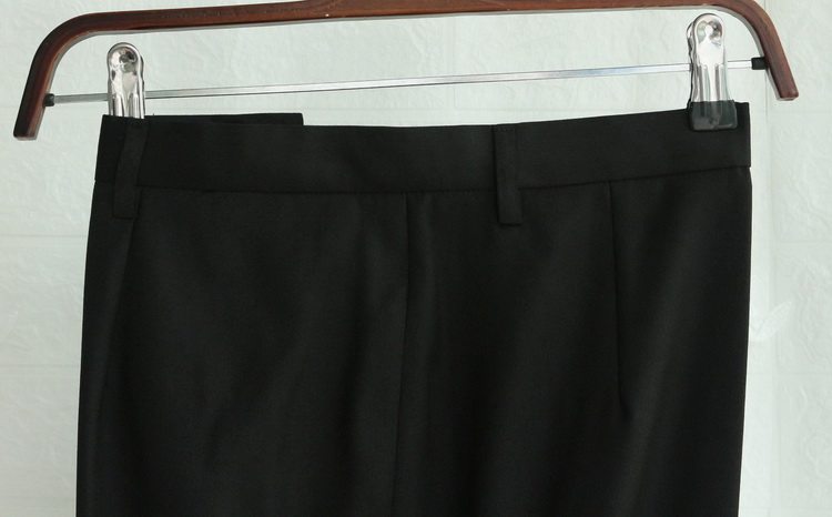 Демисезонные шерстяные черные штаны, свободный прямой крой 