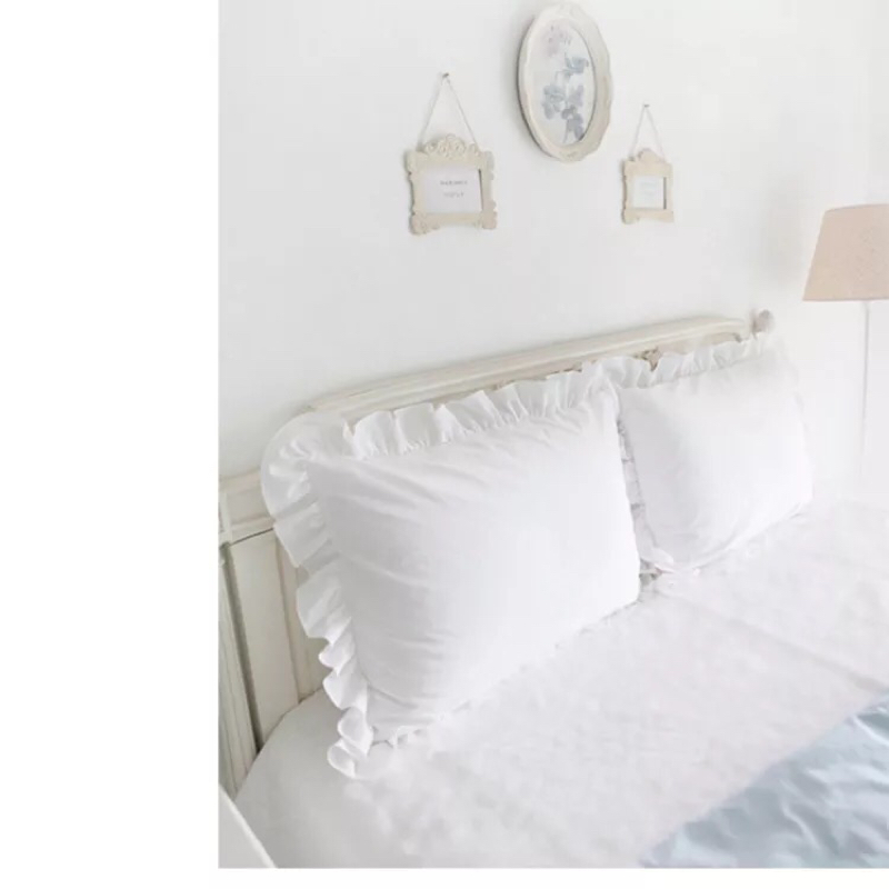 Ruffles ren trắng handmade flouncing vận chuyển bông gối một gối bông đơn - Gối trường hợp gối dành cho bà bầu