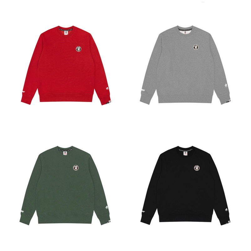 Autumn and winter tide brand sweatshirt casual sports embroidery ape face round neck male and female couple ape man plus velvet thick long sleeve coat