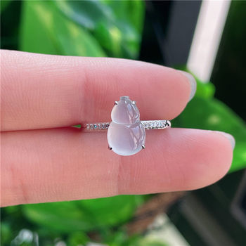 New product in september hongyu jadeite 18k gold inlaid ice seed light white ice lucky gourd exquisite ring a880909