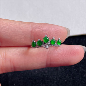 New product in september: hongyu jadeite 18k gold inlaid ice waxy full color full green egg surface exquisite ring a850919