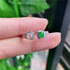 New product in September Hongyu Jadeite 18k gold inlaid ice waxy white ice sun green double cabochon exquisite ring A940909