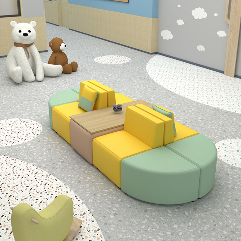 Reading room hotel lobby reception training institutions rest waiting area special-shaped creative double-sided sofa combination card seat