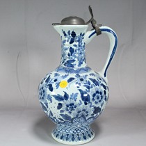 Royal Dulft Royal Delft Royal Lion Fort Western Antique Painting with Tin Cover