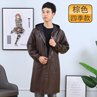 Коричневая длинная шапка