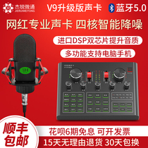 Live device sound card suit microphone singing mobile phone All-k song Computer shake-up main Podcast net Red Acoustic Instrument