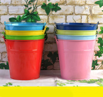Candy Color Size Number Iron Bucket Children Beach Toy Color Gardening Iron Flower Bucket Bucket Field Wind Multimeat Flower Pot