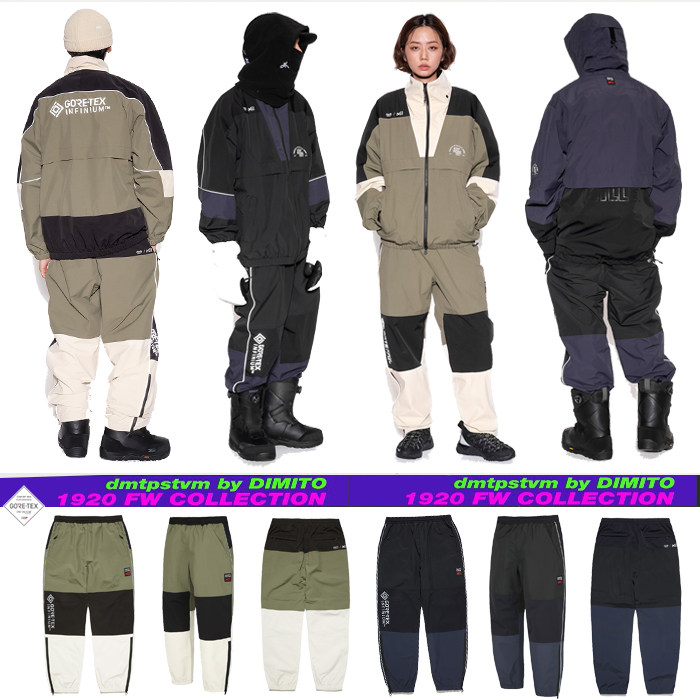 1920DIMITO Korean ski pants men and women single double board covered legs waterproof wind chill card its color gore-tex