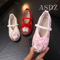 Girls Hanfu shoes Summer soft-soled performance shoes breathable baby Chinese style wild new embroidered little girl national style