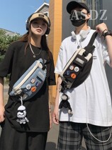 Boys crossbody bag Summer casual street canvas ins Versatile waist bag Mens small backpack lightweight simple backpack