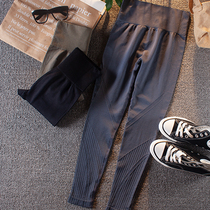 Net red high waist hip fitness pants womens autumn and winter high elastic tight yoga pants quick dry hip training sports pants