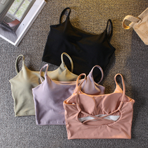 Sexy fitness sling sports underwear womens quick-drying hanging bra cross beauty strap chest pad shock-proof yoga bra