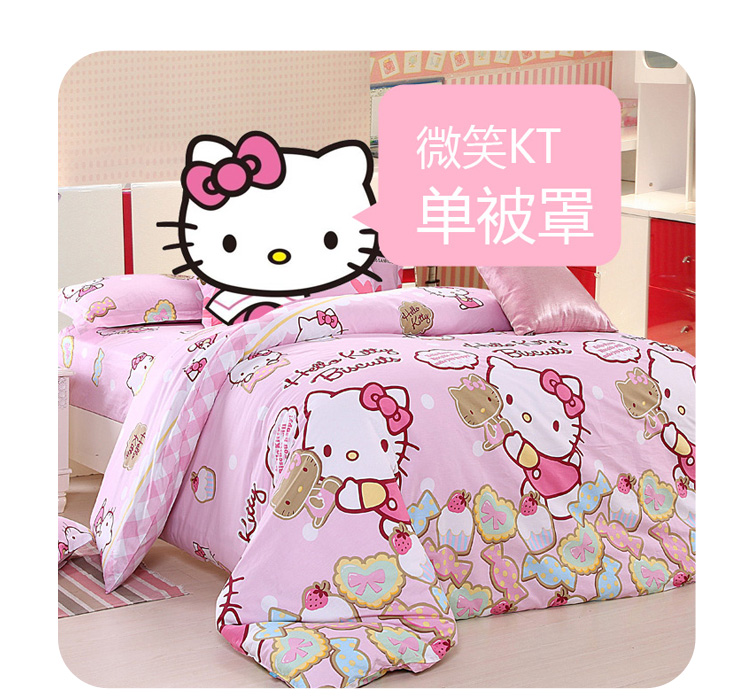 Mảnh duy nhất bông quilt cover hello kitty trẻ em phim hoạt hình quilt bông hello kitty kt công chúa duy nhất tùy chỉnh