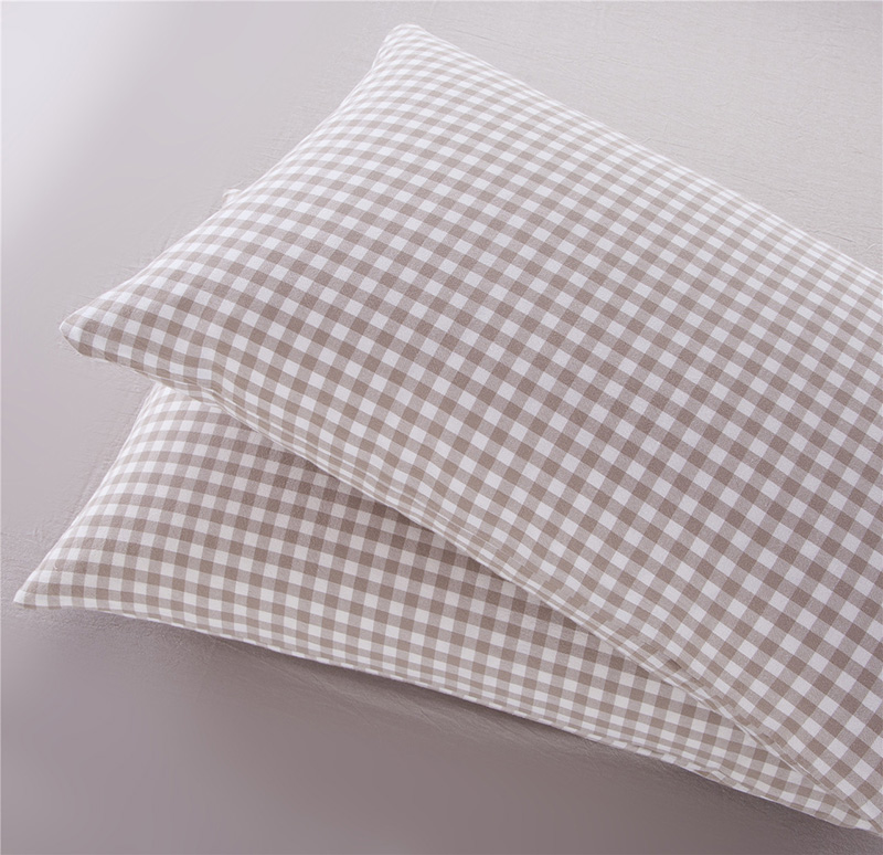 Aijia Home Textiles Washed Cotton Pillowcase Pure Cotton Solid Color Plaid Cotton Pillowcase Simple 48*74 Single Can Be Customized