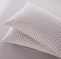 Love home textile washed cotton pillowcase Pure cotton solid color plaid cotton pillowcase simple 48*74 single person can be customized