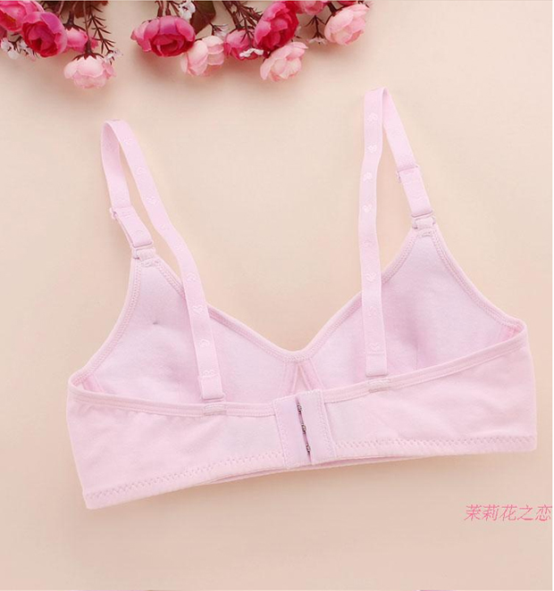 Mùa hè rắn màu cotton cô gái áo ngực không có vành thời kỳ phát triển học sinh trung học thể thao đồ lót kích thước lớn mỏng mẫu cốc ao lót cho con bú