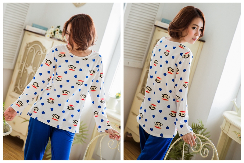 [Đặc biệt hàng ngày] Bộ đồ ngủ nữ mùa thu dài tay cotton nữ sinh viên phần ngọt ngào giản dị có thể mặc quần áo bên ngoài - Bên ngoài ăn mặc đồ bộ pijama