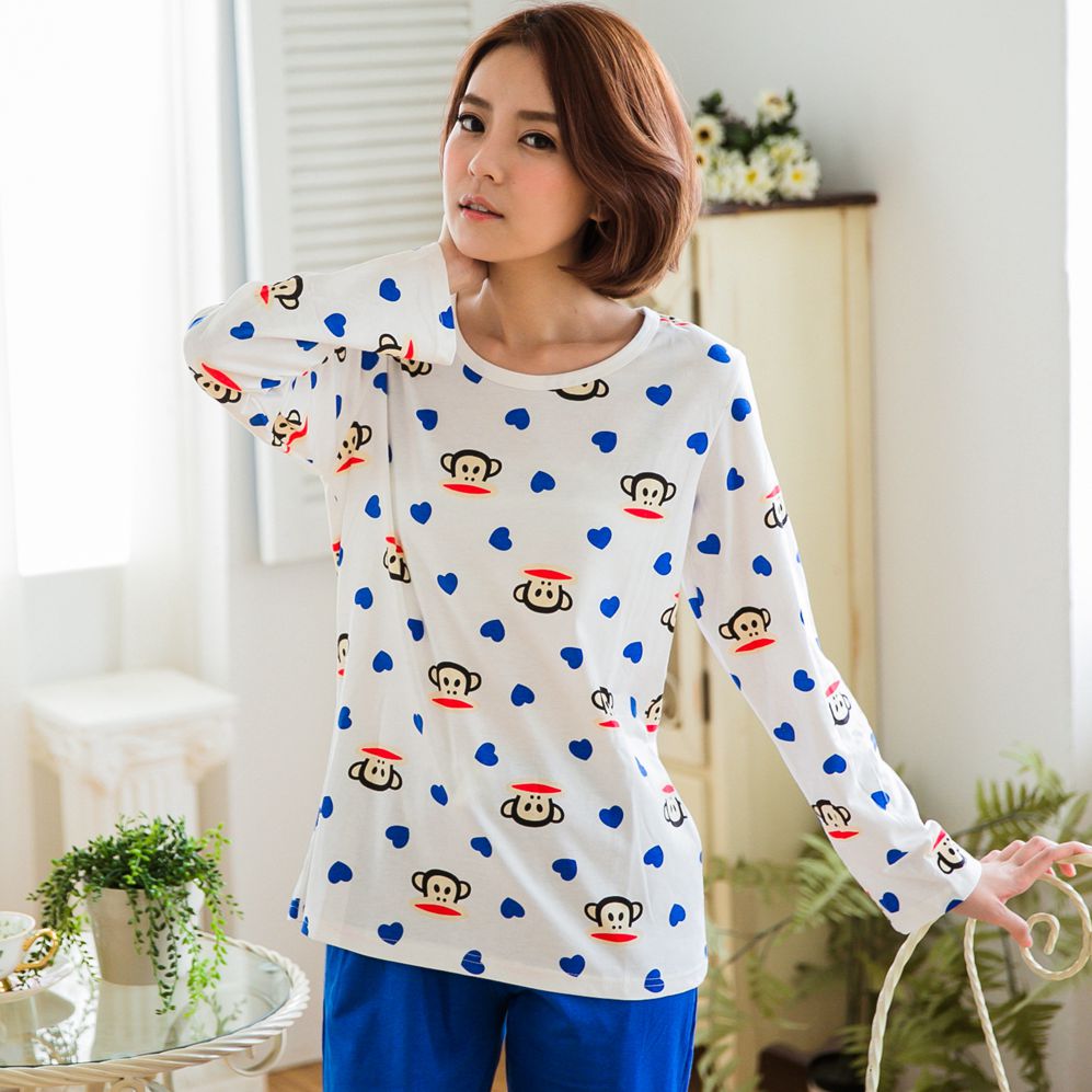 [Đặc biệt hàng ngày] Bộ đồ ngủ nữ mùa thu dài tay cotton nữ sinh viên phần ngọt ngào giản dị có thể mặc quần áo bên ngoài - Bên ngoài ăn mặc đồ bộ pijama