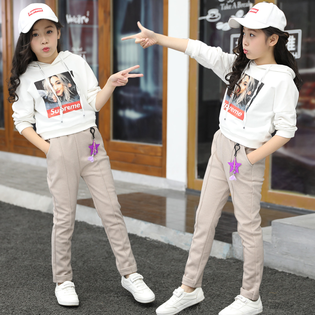 Children's Clothing Girl Autumn Clothing 2022 New Casual Pants Children Pants Roperin Pants CUHK Tong Suede Thickened Subpants