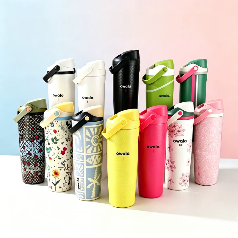 Owala Sway Thermos Cup with Straw, Portable Water Bottle, Stainless Steel Large Capacity Water Cup, Double Drinking Mouth Cup