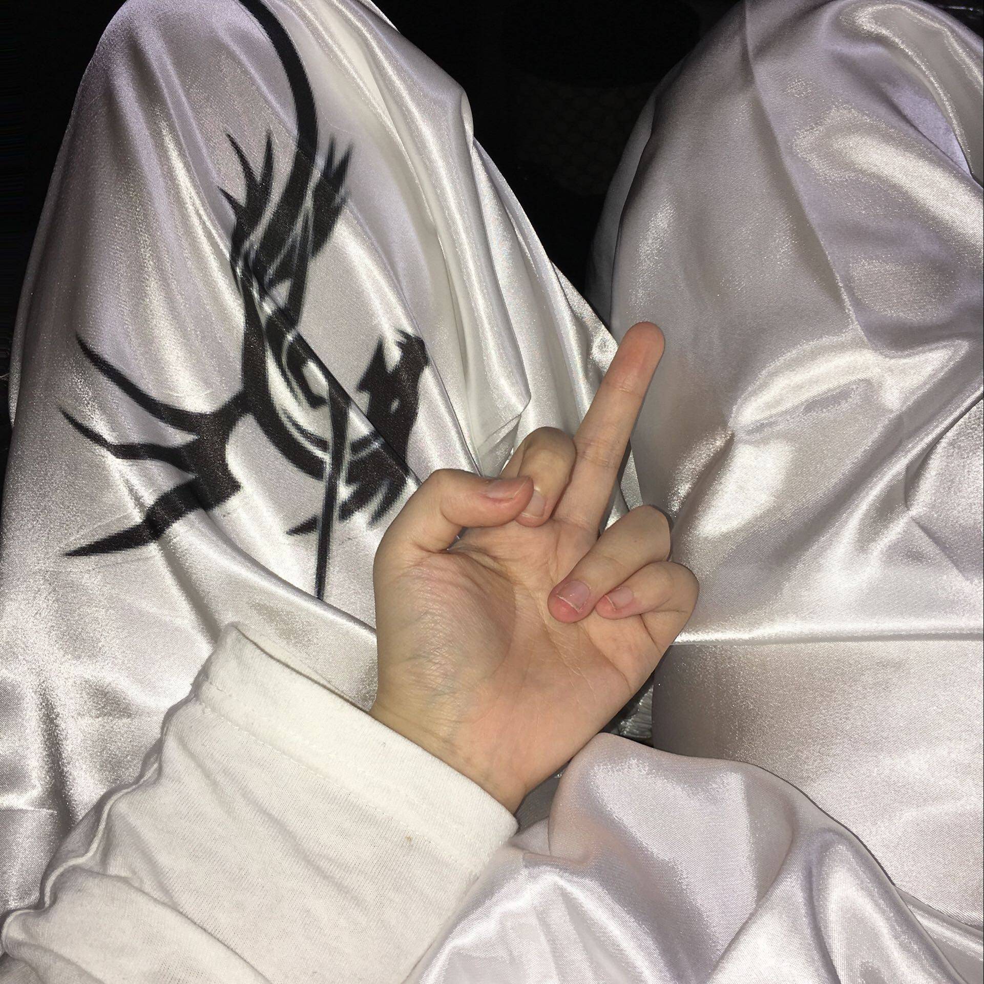 Funkfassss week3 mercerized giant cool dragon tattoo oversize trousers male and female in the same section-limited crowdsourced