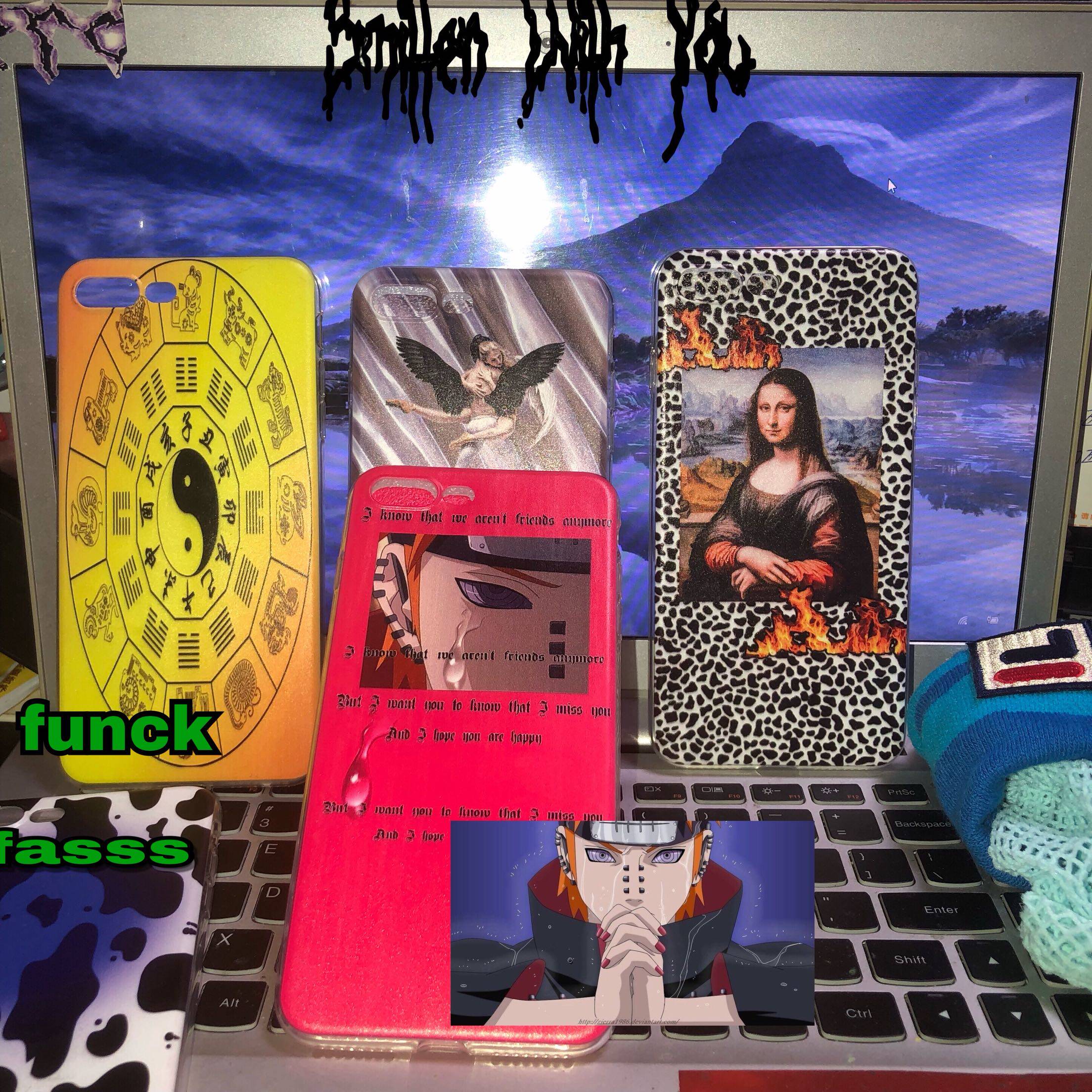 Funkfasss exclusive customisation-Penn-Devil Angel-Tai Chi Gossip-Milky Phone Protective Shell