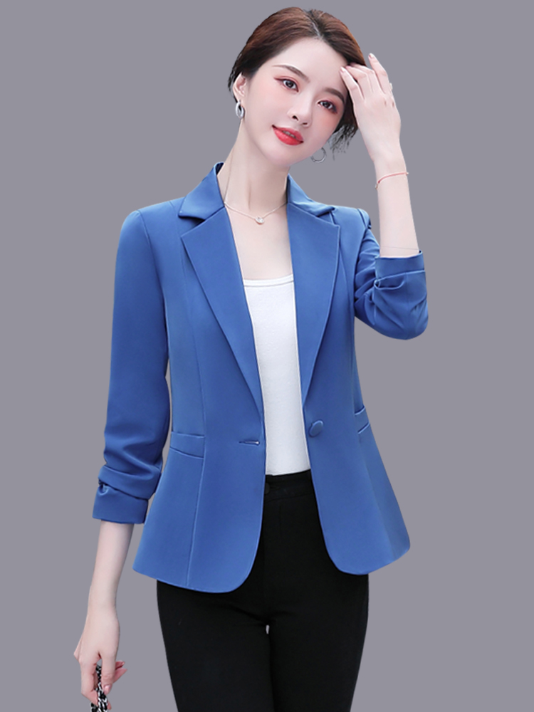 Short coat women's 2021 spring new Korean version of the small suit slim temperament long-sleeved suit spring and autumn women's clothing top